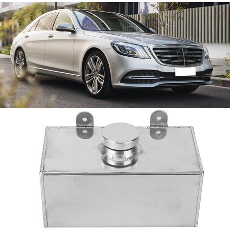 Serbatoio del liquido lavavetri in alluminio lucidato da 2 litri per intercooler, ricambio auto universale (1/5)
