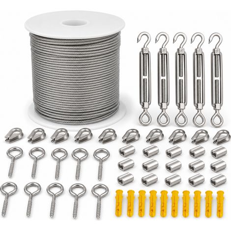 Kit cavo inox 30 m 3 mm per parapetto da giardino