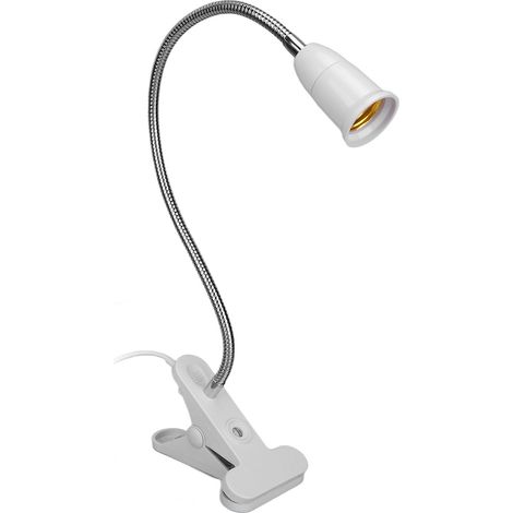 Support de Lampe LED E27 à Pince de Bureau, Douille Orientable avec Col Flexible, Serre-joint pour Table, 110V-250V, Prise UE (1/5)