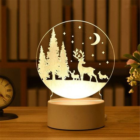 Lampe LED 3D en acrylique Love Romantique pour la maison, veilleuse pour enfants, lampe de table, décor de fête d'anniversaire-4 (1/4)
