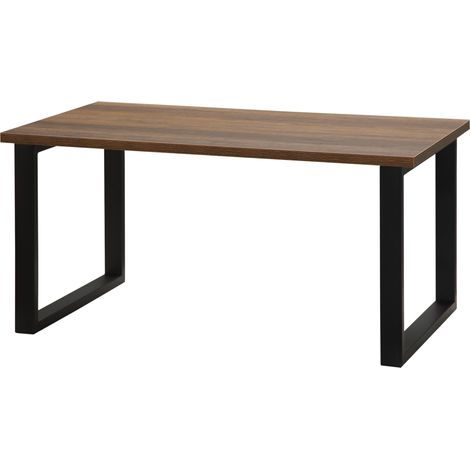 Table basse rectangulaire table de salon style industriel pied métal et plateau aspect bois 100 x 60 x 50 cm (1/5)