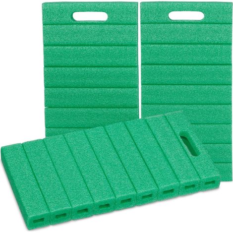 Relaxdays Set da 3 Poggia Ginocchia per Giardinaggio, Supporto Imbottitura Protettiva Tappetini, 4 x 39,5 x 20 cm, Verde