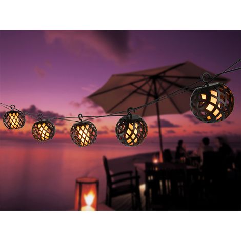 Solarbetriebene LED Outdoor Lichterkette mit 8 Kugeln, Länge 4,1 Meter (1/5)