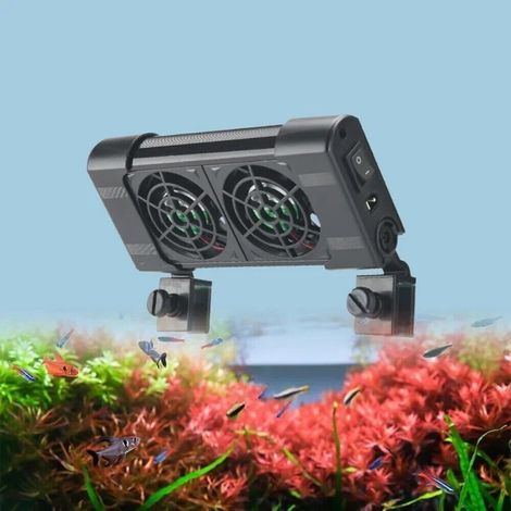 TrAdE Shop Traesio - Doppia Ventola Di Raffreddamento Per Acquario Ventilatore Doppio 12v 50mm Fs-602 - (1/4)