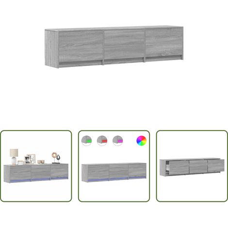 vidaXL Meuble tv rustique - Meuble TV Gris Sonoma 165 x 34 x 40 cm Bois d'ingénierie (1/5)
