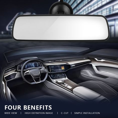 Rétroviseur intérieur voiture 24,8x7cm avec ventouse, accessoire pare-brise avant (1/5)