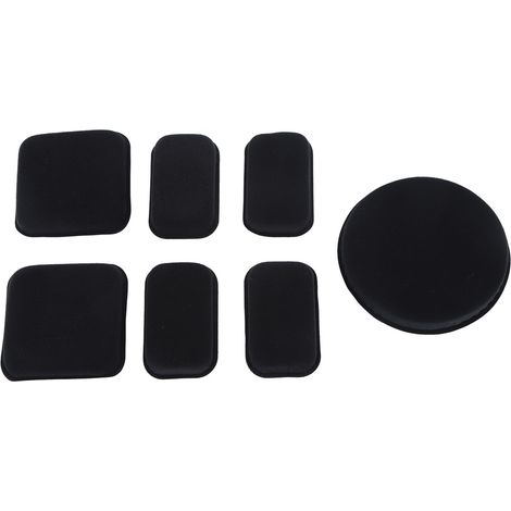 Kit de 7 coussinets en mousse EVA haute densité pour casque moto et vélo, incluant 24 attaches auto-agrippantes, couleur noir