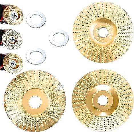 Set di 3 dischi abrasivi per smerigliatrice angolare, kit di dischi resistenti per intaglio del legno, utensili per la lavorazione del legno, smerigliatrice angolare per modellatura, levigatura e tagl (1/5)