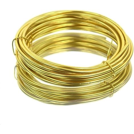 H & R Bastel - Aluminiumdraht Goldfarben rostfrei Ø 2 mm - 3 Meter