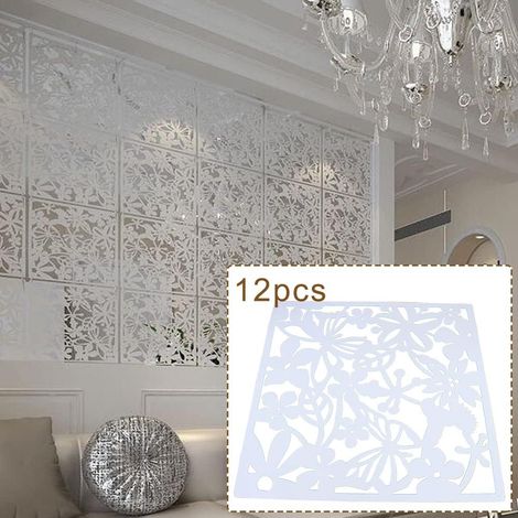 12 paneles divisorios blancos, paneles divisorios colgantes, paneles divisorios colgantes DIY, separador de ambientes, para hotel, hogar, bar, dormitorio, 40 x 40 cm