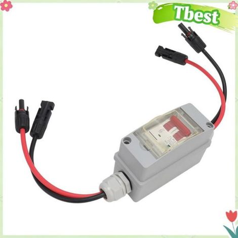Tbest Disjoncteur domestique Disjoncteur MCB 2P DC 500V 32A, interrupteur de electronique capteur Avec câble et connecteur PV (1/4)