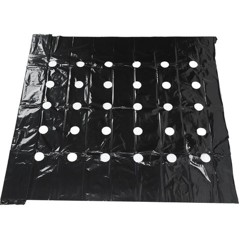 Paillis perforé pour serre, haute ténacité, film de paillis en PE perforé durable noir pour la croissance des plantes (1/5)
