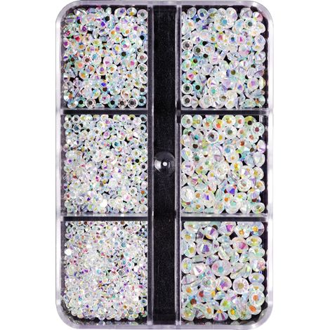 Rhinestone Plat - Verre Cristal Rond Non Autoadhésif - Pour Décoration Artisanat Manucure Vêtements Chaussures Accessoires - Lot Mixte Tailles (1/5)