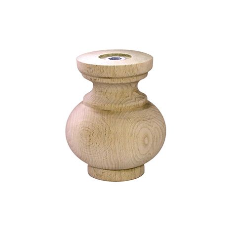 Piede in legno serie "Dekor" - Ø 53 - H.60 mm. - grezzo