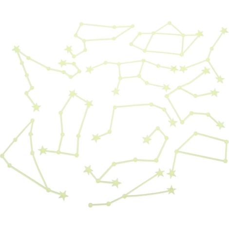 Sticker Mural Lumineux Étoiles Vertes 5 Sets en Plastique pour Plafond  Lot de 5 Sets de Sets, Effet Glow In The Dark, Pose Simple Ruban Double Face (1/5)