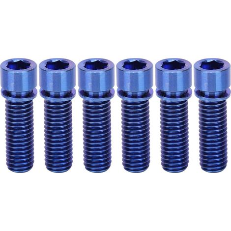 Lot de 6 vis vélo M8x25mm, guidon en titane, pièces rechange légères (1/5)