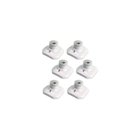 Set mit 6 E27-Schraubfassungen für die Decke, 220–240 V Wechselstrom, Fassungshalter für LED-Lampen, E27-Sockel für Deckenleuchten - Crezuo (1/4)