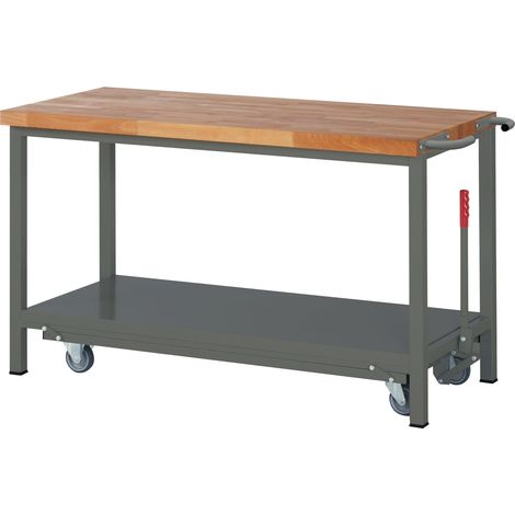 STIER Werkbank Premium mit abs. Fahrgestell BxTxH 1500x700x880 mm (1/5)