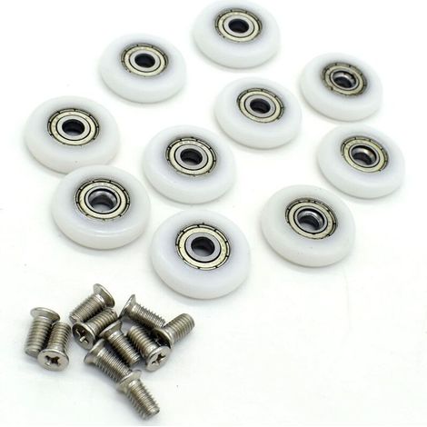 Lot de 8 roues de rechange pour porte de douche de 19 mm de diamètre (1/5)