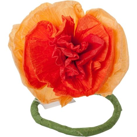 Fiore decorativo arancione in carta, H70 cm (kit da 10)
