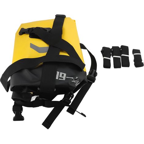 Sac étanche moto 66L IPX7 – Améliore sécurité conduite PVC bande réfléchissante bagages queue kayaks scooters vélos jaune (1/2)