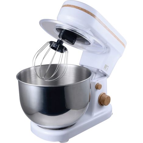 Batteur 1200W à 6 vitesses Bol en acier inoxydable Tête de levage pour un changement facile des pièces Rotation planétaire Mélange uniforme (1/4)