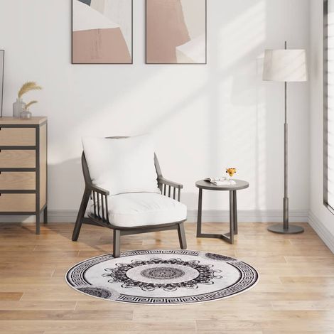 vidaXL Tapis lavable antidérapant φ120 cm multicolore (1/5)