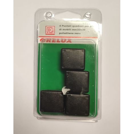 ORECA - PUNTALI QUADRATI NERI 30X30MM 4PZ