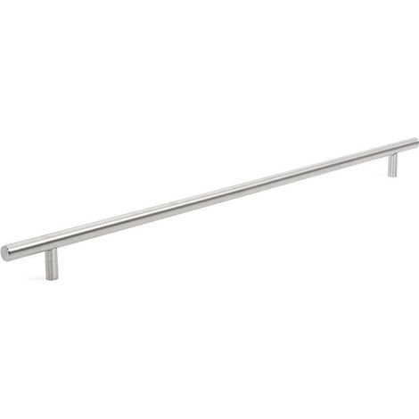 tirador para armario o cajón de acero inoxidable. acabado inox mate. modelo pireo distancia 96 distancia 448