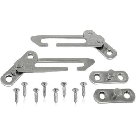 2 PCS Limiteur de Fenêtre, UPVC Serrure De Fenêtre, Limiteur de Fenêtre à Battants en Acier Inoxydable, Inoxydable Entrebâilleur Verrou de Sécurité, Avec vis (1/4)