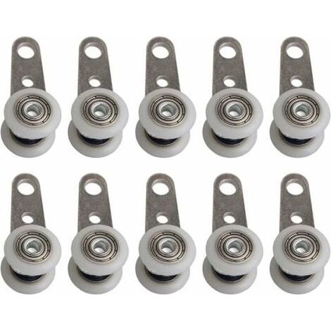 Lot De 10 Roulettes Pour Baies Vitrées Ou Portes Coulissantes En Métal Et En Plastique 4,5 X 1,9 Cm (1/5)