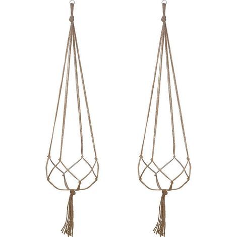 Lot de 2 supports de suspension en macramé pour pot de fleurs d'intérieur ou d'extérieur 90 cm (1/5)