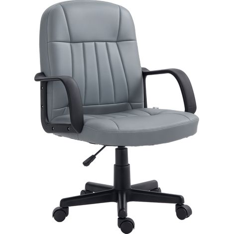 Office Chair, Swivel PU Leather, 59.5 x 60 x 104 cm, Grey (1/5)