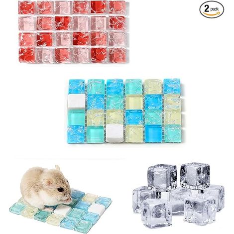 Cooling Mat, Rabbit Ice Bed, Cool Animals Pads, Cooling Mat for Hamster, Ice Bed for Hamster, (Blue (1/5)