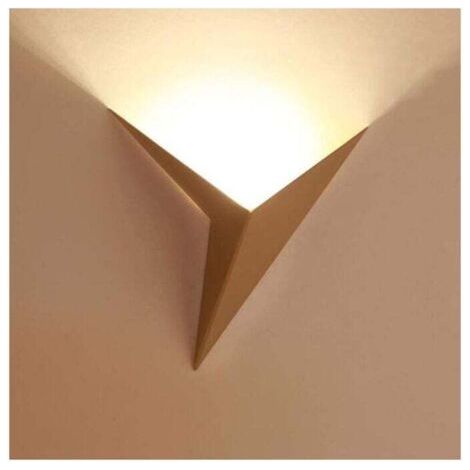 BUNTHAUS LED-Wandleuchte, LED-Wandlampe für den Innenbereich, 3 W, kreative Dreiecksform, goldene Wandlampe, 3000 K, warmweiß, moderne Metall-Wandleuchte für Schlafzimmer, Wohnzimmer, Treppenhaus, Flu (1/5)