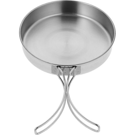 Steakpfanne aus Edelstahl, Outdoor-Kochtopf, tragbares Kochutensil-14.80X14.80X3.00CM-Silver (1/3)