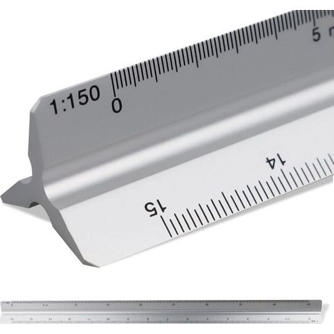 équerre d'Architecte Graduée 30cm, Outil de Mesure pour Plans et Dessins Techniques (1/4)