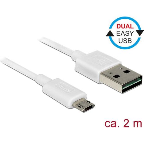 Kabel easy usb 2.0-a  easy micro-b stecker/stecker weiÃ 2 m