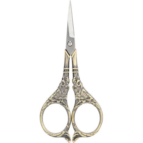 Ciseaux rétro européens bricolage fait à la main, point de croix, artisanat créatif, fantaisie, outils de couture antiques (Bronze (B01-003-00124) ) (1/5)