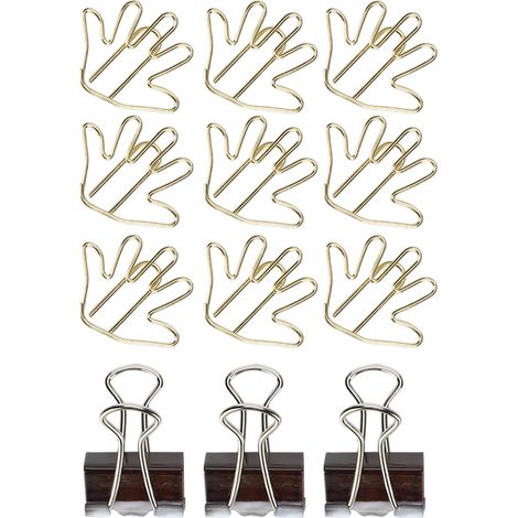 5 Boxes Binder Paper Clips Metal Clamps Simple Creativity Handcraft Craft Stationery 15MMGolden Palm (1/5)