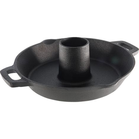 Gusseisen Hähnchenbräter Ø 30 cm - Eisentopf Bräter Geflügelhalter Gusspfanne