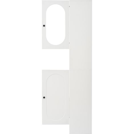 Porte-manteau moderne en Panneaux de particules, couleur Blanc, 85 x 34 x 200 cm, pour maison, bureau et salle de bain, de qualité supérieure (1/5)