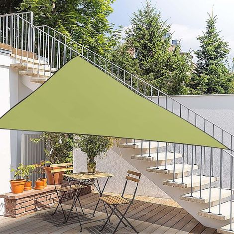 Triangle Sun Shade Sail, Green Awning, Anti-UV Canopy for Patio, Garden, Yard, Deck, Gazebo, Backyard, Lawn, Outdoor Activities (3x3x3m, Green) (1/4)