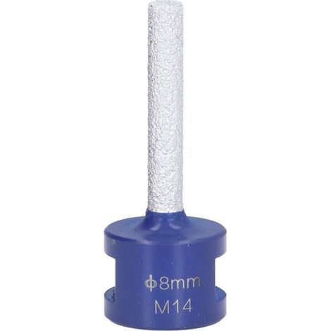 Fraise à rainurer diamantée brasée sous vide, filetage M14 pour céramique dure, 8mm