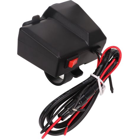 Chargeur de guidon pour moto ABS avec affichage numérique de la tension et de la température, prise d'alimentation pour moto. (1/5)