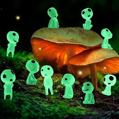 10-teiliges Aquarium-Dekorationsset, leuchtende grüne Harzlandschaft - phosphoreszierende Ornamente für bepflanzte Aquarien (1/5)
