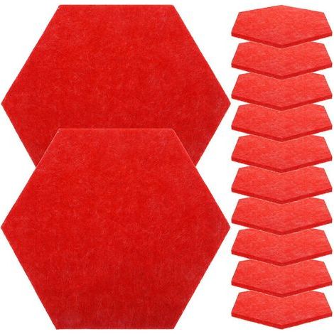 Lot de 12 tableaux d'affichage en feutrine, tapis muraux en feutrine, tableaux de messages créatifs en feutrine insonorisante-20.00X17.50X0.80CM-Red (1/4)
