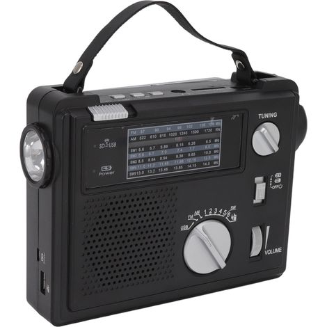 Radio de guidon avec bandes AM/FM/SW, affichage LED, fonction d'appel d'urgence, lecteur MP3 et port pour carte mémoire USB (1/5)