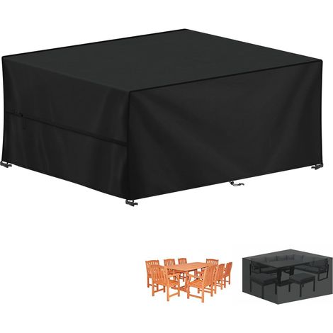 Housse pour Mobilier de Jardin, 420D Oxford Bâche Table de Jardin Imperméable Housse Table Jardin Bache de Protection Exterieur Salon de Jardin pour Table, Chaise et Canapé, 200x150x74cm (1/5)