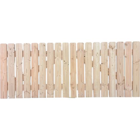 Levigne – Portail bois Douglas lames droites 120 cm – Section 150x24 mm – Pour grandes ouvertures – Inclus : vis inox et battue centrale (1/2)